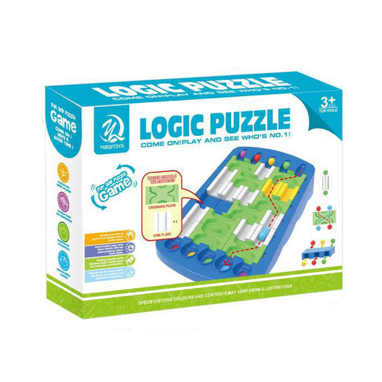 IQ Logical Route Puzzle Bead Mind Training Run Race Track 60 Challenges Brain Intellectual Toy for Children Maze Ball Board Game