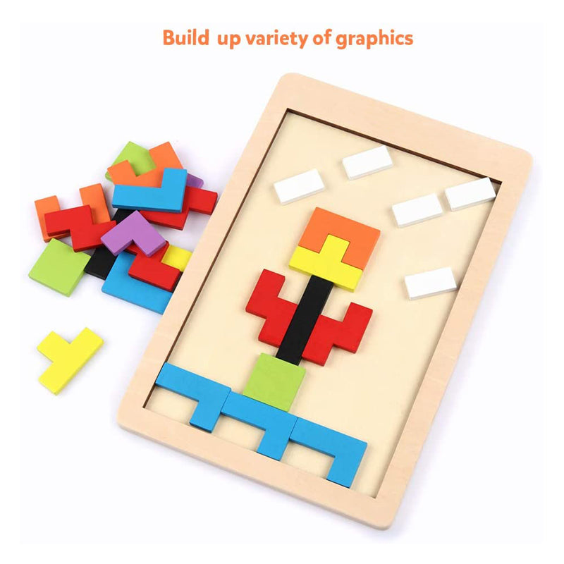 Wooden Puzzles Blocks Brain Teasers Logic Games for Classroom & Party Times,Jigsaw Puzzle Intelligence STEM Montessori Educatioanl IQ Toys Games for Kids Boys Girls Ages 3+