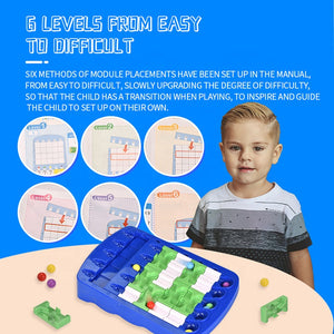 IQ Logical Route Puzzle Bead Mind Training Run Race Track 60 Challenges Brain Intellectual Toy for Children Maze Ball Board Game