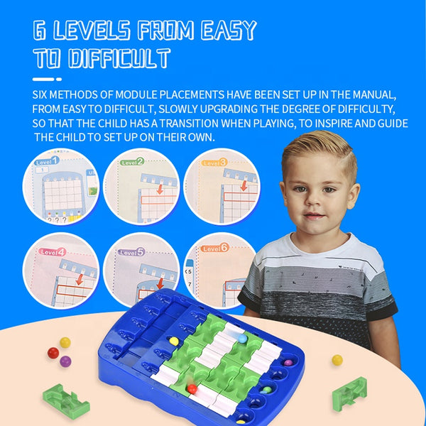 IQ Logical Route Puzzle Bead Mind Training Run Race Track 60 Challenges Brain Intellectual Toy for Children Maze Ball Board Game
