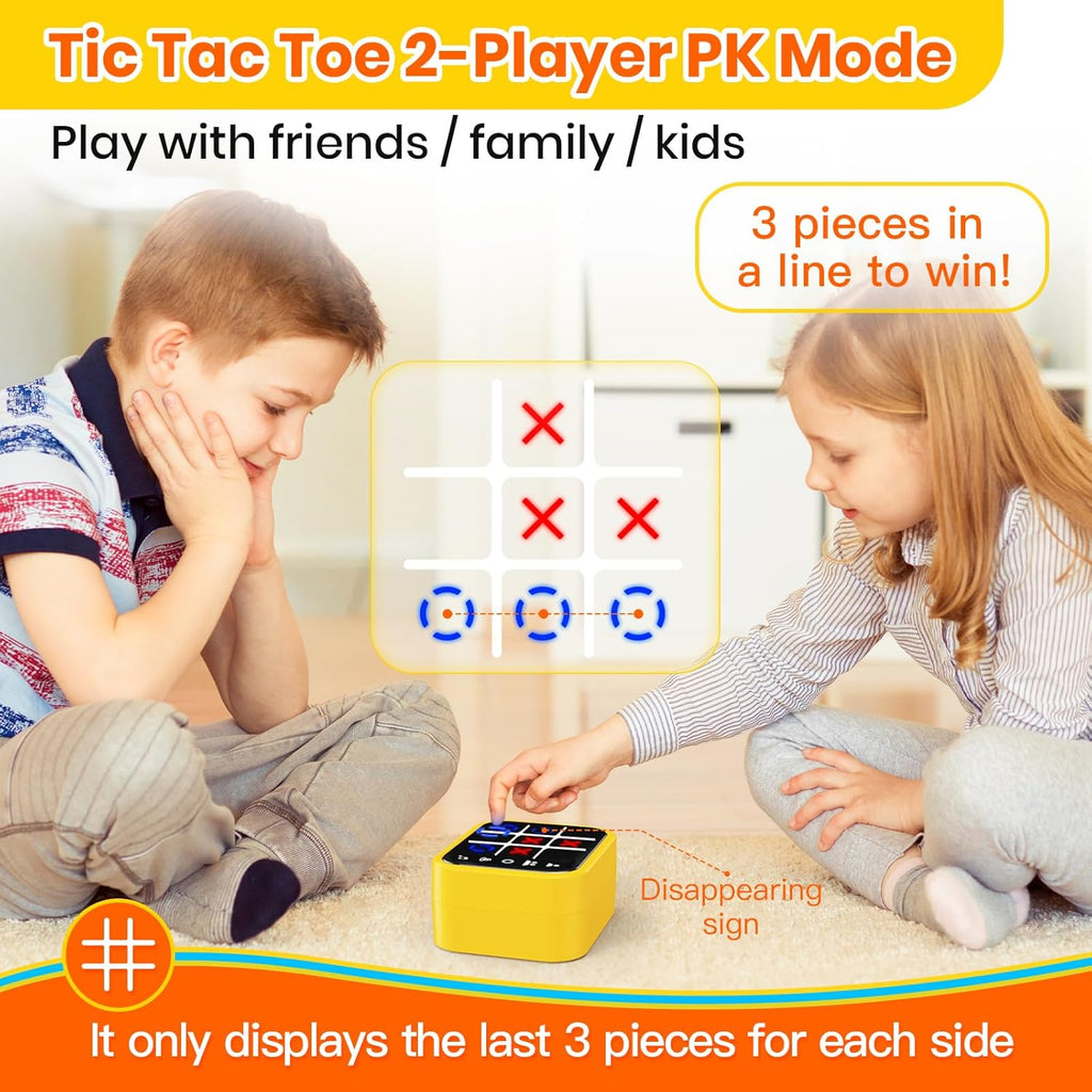 Tic-Tac-Toe Bolt Game, 3-in-1 Handheld Puzzle Games Console, Multi-mode Fight Logical Thinking Exercise Educational Game Toy Gift for Kid, Electronic Tic-Tac-Toe Game for Educational and Memory Growth, Infinite Tic-Tac-Toe Board Games for Ages 3+